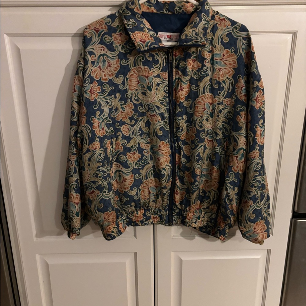 Vintage Womens SizePL Silk Jacket Bomber Windbreaker Jacket Stunt Sports‎